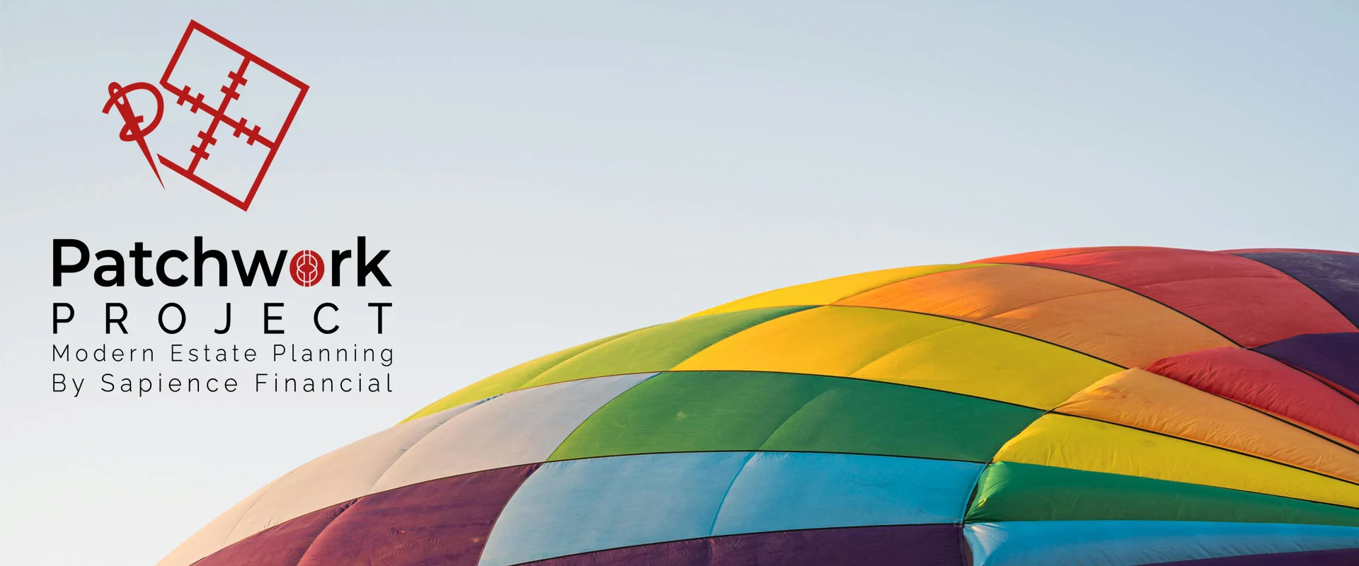 colourful hot-air balloon made from patchwork of coloured fabrics