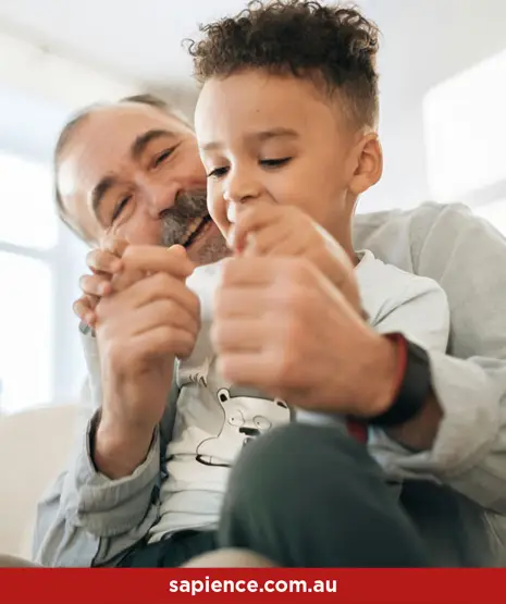 Proud grandfather and grandson sharing a special moment