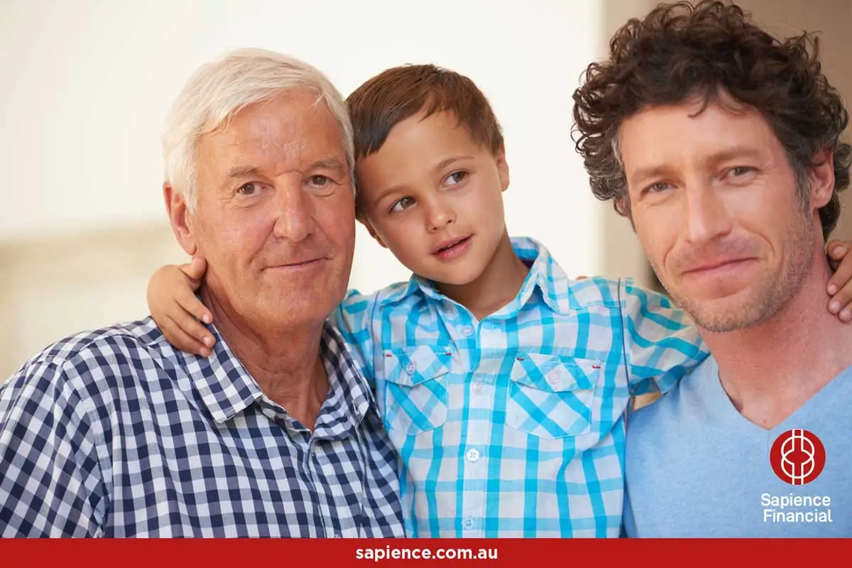 Grandfather, Son and grandson